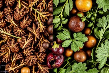 أدوات ومكونات مجففة بالهواء مقابل الفرن توضح اختلافات الطبيعة والحرارة