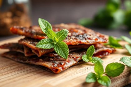 شرائح لحم ضأن مجففة بنكهة النعناع الطازجة، وجبة خفيفة مبتكرة