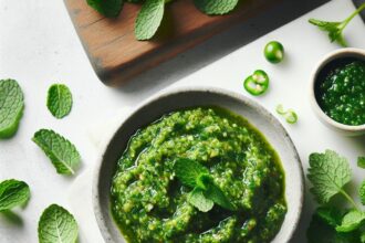 Zesty Homemade Green Chutney: Fresh Cilantro Mint Magic