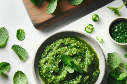 Zesty Homemade Green Chutney: Fresh Cilantro Mint Magic