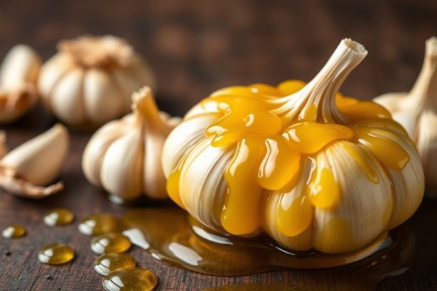 ثوم كونفيت ذهبي في زيت زيتون، شرائح ناعمة ومكرملة