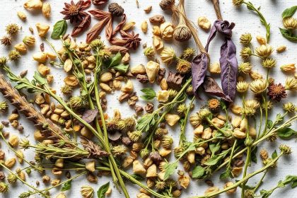 أعشاب مجففة ومقرمشة على منخل خشبي تُظهر جفافًا مثاليًا