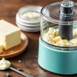 معالج طعام يخفق الكريمة إلى زبدة منزلية ذهبية في دقائق