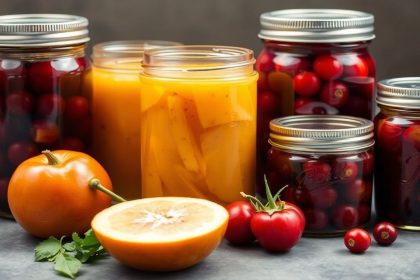 مخلل منزلي مع أوعية تعليب وزجاجات لتجنب أخطاء التعليب