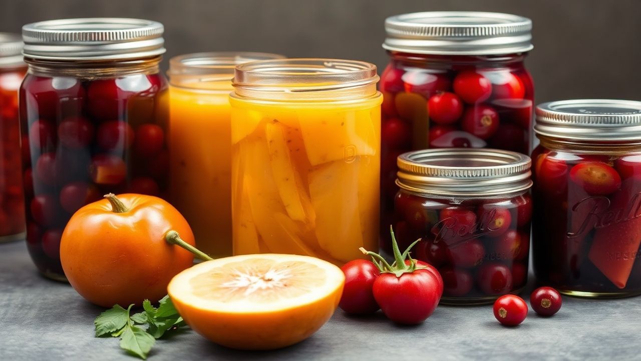 مخلل منزلي مع أوعية تعليب وزجاجات لتجنب أخطاء التعليب