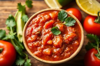 روتيل منزلية: طماطم مقطعة وفلفل حار طازج