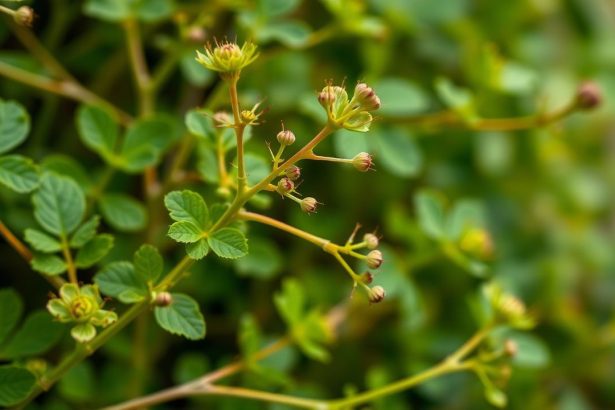 لقطة مقربة لسيقان لاصقة مغطاة بخطاطيف صغيرة لتسهيل رصد الأعشاب