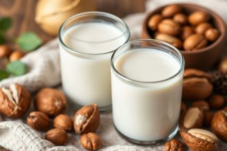 قنينة حليب جوز الهيكوري الكريمي إلى جانب مكسرات وتعليمات خطوة بخطوة