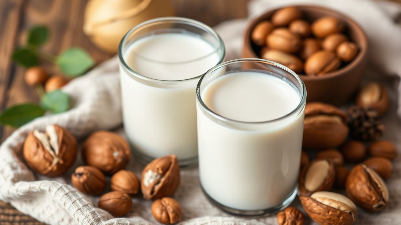 قنينة حليب جوز الهيكوري الكريمي إلى جانب مكسرات وتعليمات خطوة بخطوة