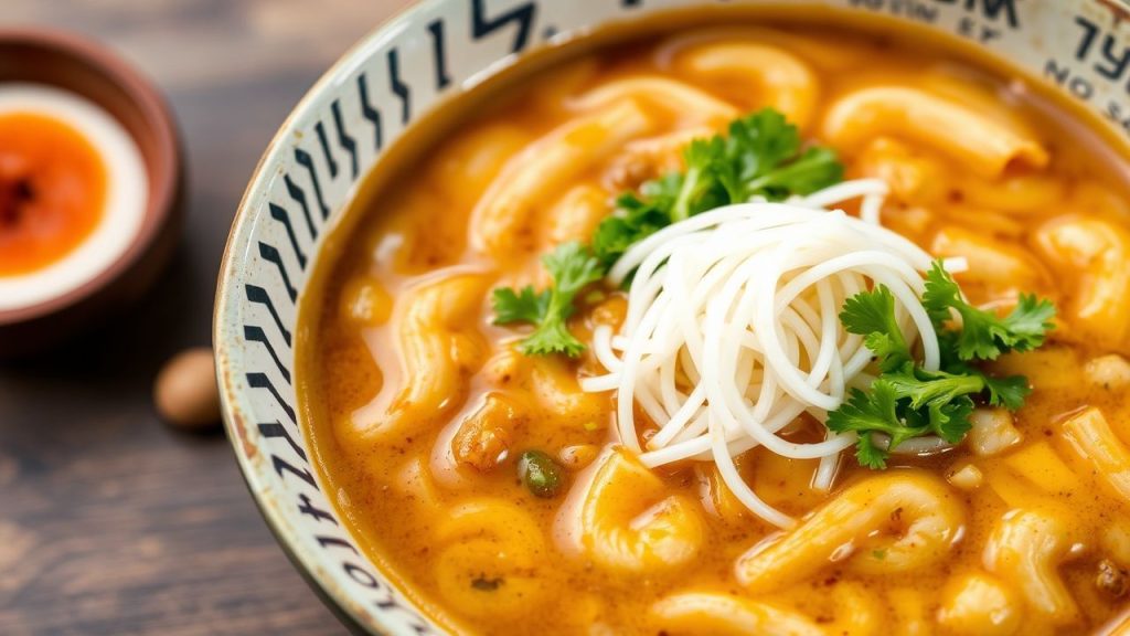 وعاء رامن تونكوتسو بمرق كريمي غني وعظام مطهية ببطء