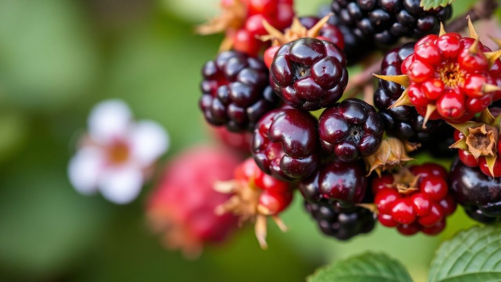 توت متنوع بألوان زاهية على أوراق خضراء، يرمز لتعلم تحديد الأنواع بسرعة