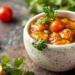 طبق مخلل فلفل حلو وحار، ألوان زاهية وقطع لامعة وملمس مقرمش