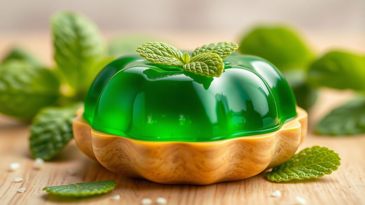 ملعقة هلام النعناع بطعم يشبه العشب