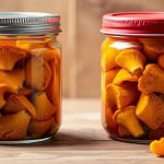 برطمان فطر الشانتريل المخلل مع أعشاب وتوابل، ذهب الطبيعة