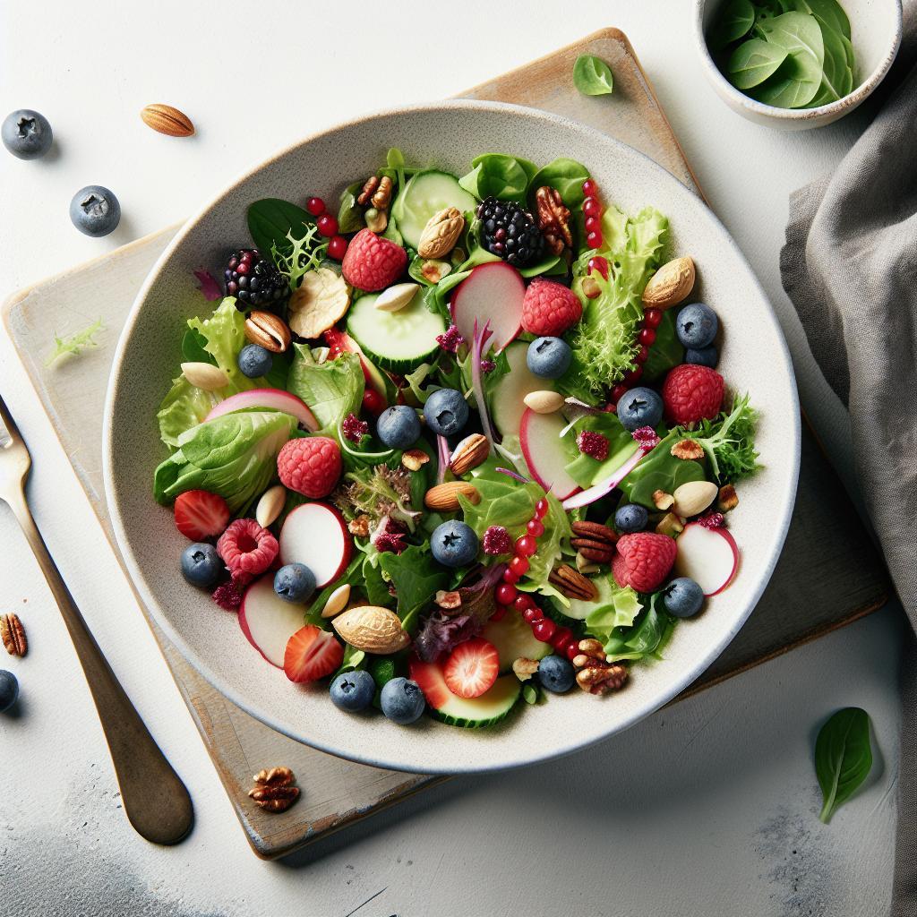 Brighten Your Plate: Spring Mix Salad with Berries & Nuts