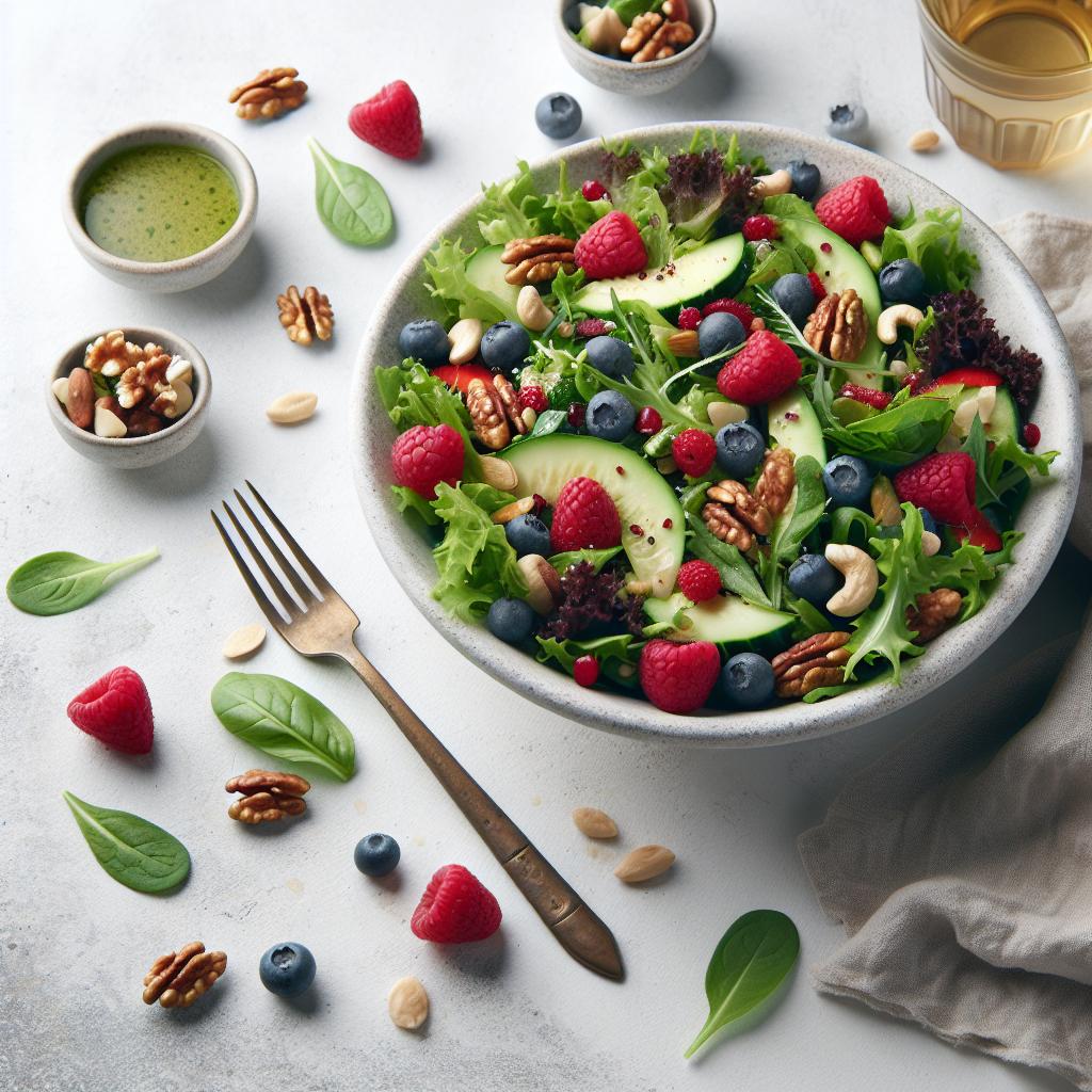 Brighten Your Plate: Spring Mix Salad with Berries & Nuts