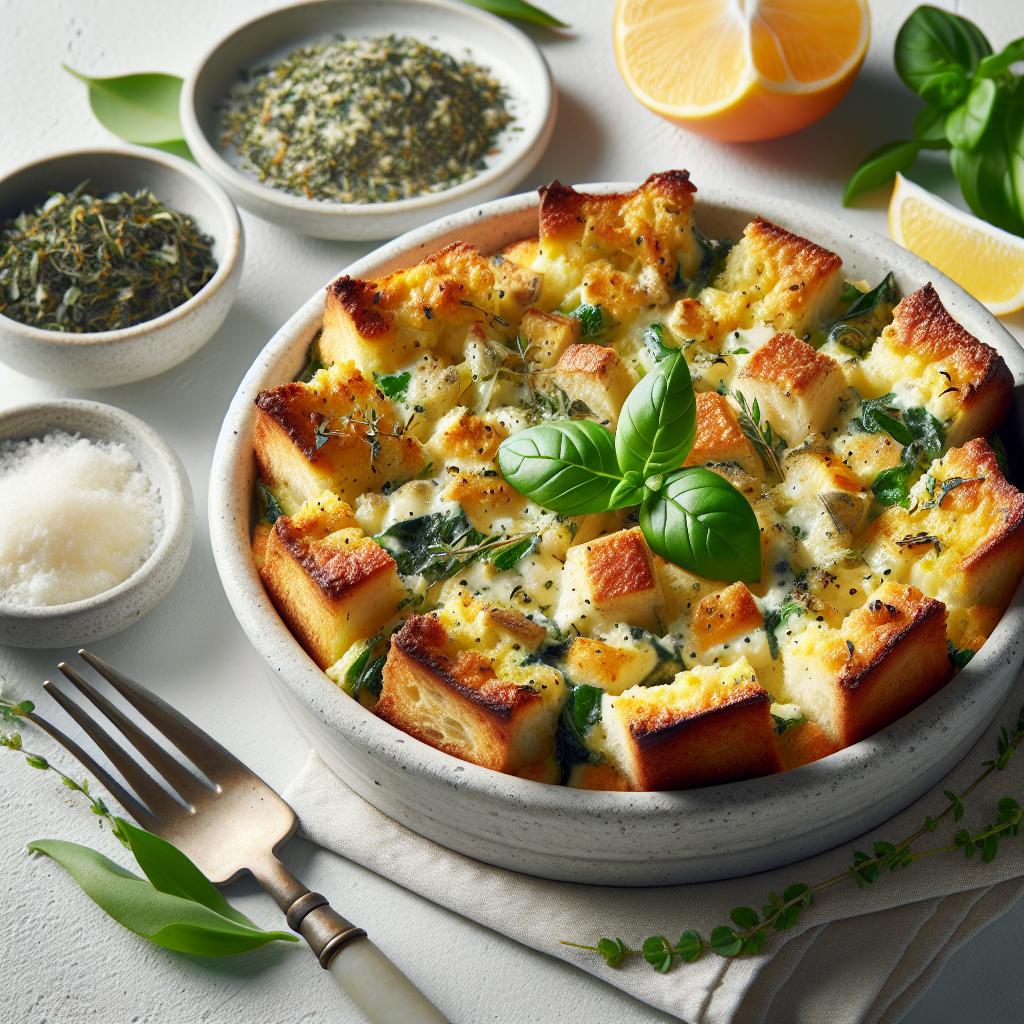 Savor the Flavor: Cheese & Herb Bread Pudding Recipe