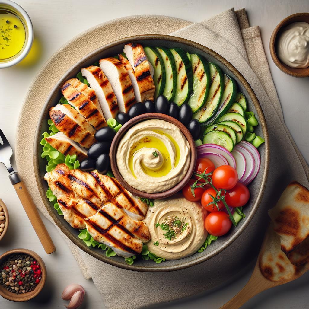 Savor the Perfect Pair: Hummus and Grilled Chicken Delight