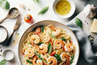 Indulge in Creamy Garlic Shrimp Pasta: A Flavorful Feast