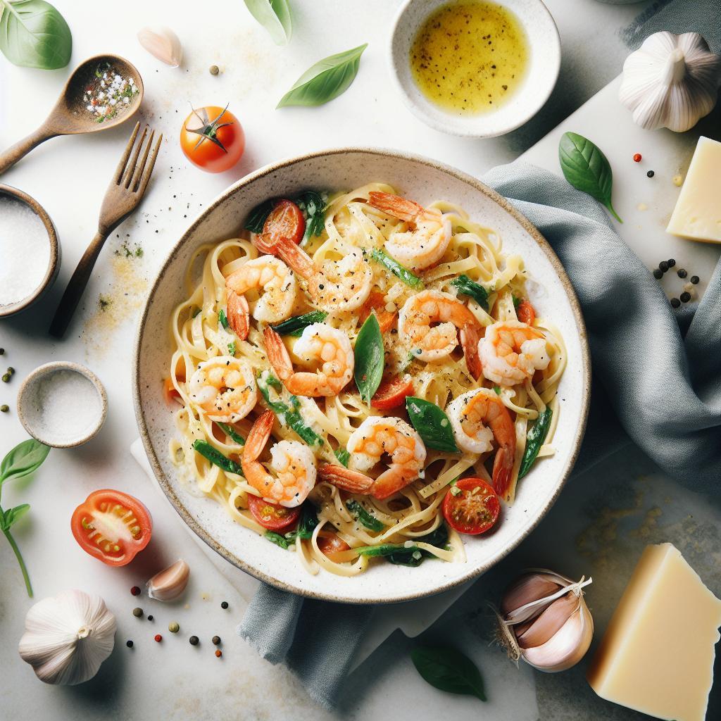 Indulge in Creamy Garlic Shrimp Pasta: A Flavorful Feast
