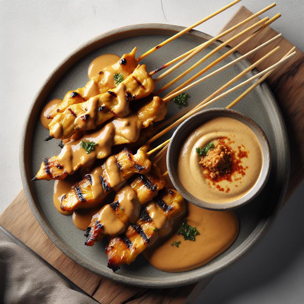 Savory Chicken Satay with Creamy Peanut Sauce Delight