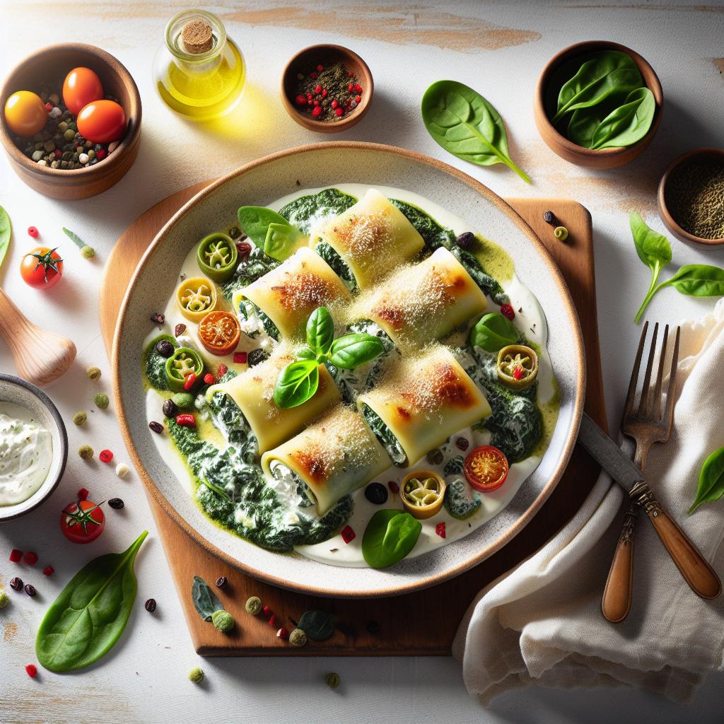 Indulgent Creamy Spinach & Ricotta Cannelloni Delight
