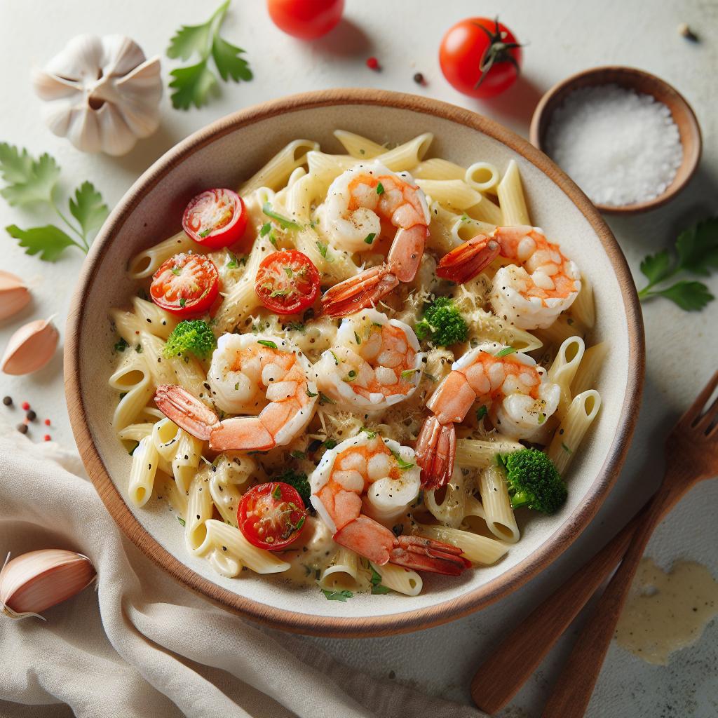 Indulge in Creamy Garlic Shrimp Pasta: A Flavorful Feast