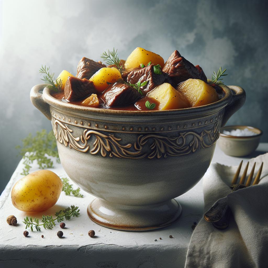 Hearty Old-Fashioned Beef Stew with Tender Potatoes Recipe