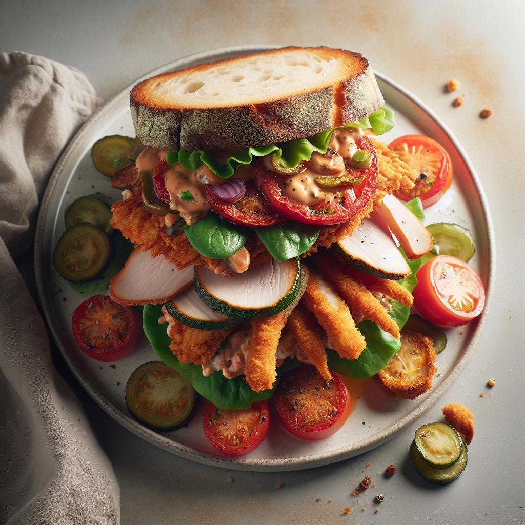 Crispy Fried Green Tomato BLT with Smoky Turkey Twist