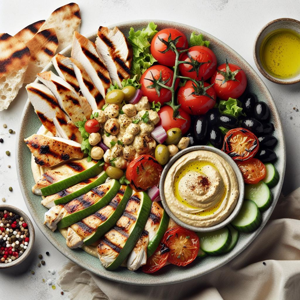 Savor the Perfect Pair: Hummus and Grilled Chicken Delight