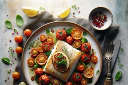 Savor the Flavors: Baked Halibut with Juicy Tomatoes