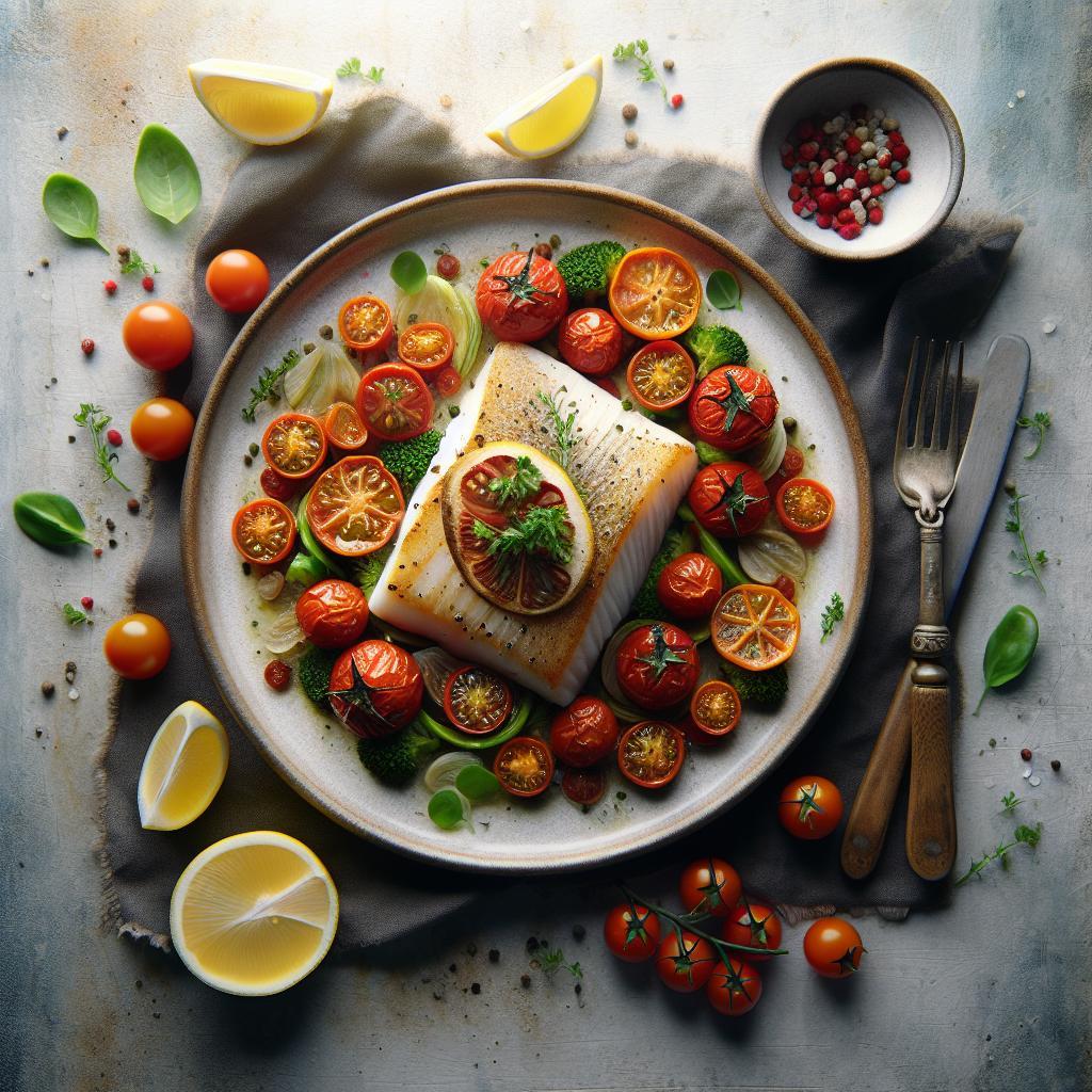 Savor the Flavors: Baked Halibut with Juicy Tomatoes