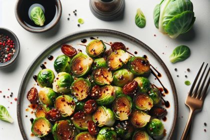 Crispy Roasted Brussels Sprouts with Tangy Balsamic Glaze
