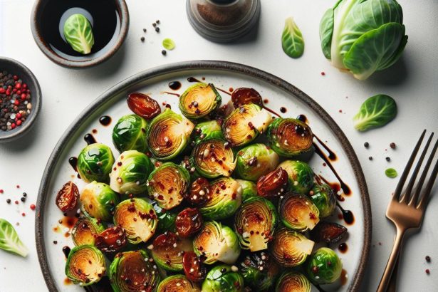 Crispy Roasted Brussels Sprouts with Tangy Balsamic Glaze