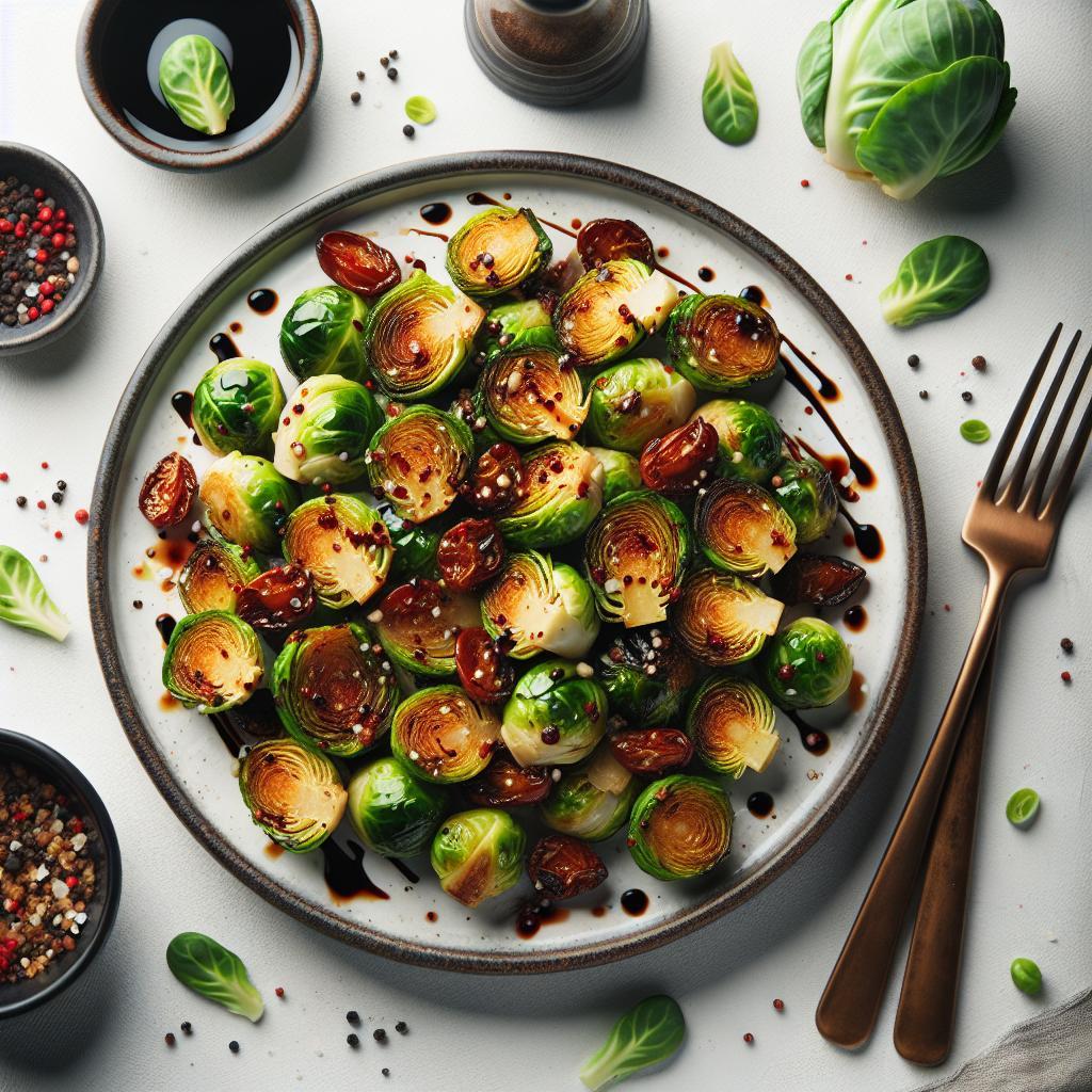 Crispy Roasted Brussels Sprouts with Tangy Balsamic Glaze