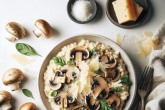 Savor the Creamy Delight of Mushroom Risotto with Parmesan